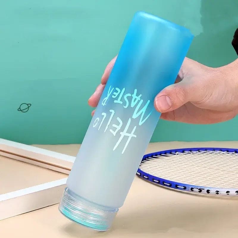 Hello Master Water Bottle, 480ml Transparent Gradient Colorful Bottle, Portable Athletic Stylish Frosted Water Bottle, Large Capacity Misting Water Bottle, Gradient Drinkware Travel Bottle, Outdoor Sport Fitness Water Cup Hello Master Water Bottle, 480ml Transparent Gradient Colorful Bottle, Portable Athletic Stylish Frosted Water Bottle, Large Capacity Misting Water Bottle, Gradient Drinkware Travel Bottle, Outdoor Sport Fitness Water Cup